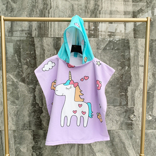 Hooded Beach Towel Baby Cape Towels Soft Poncho Kids Bathing