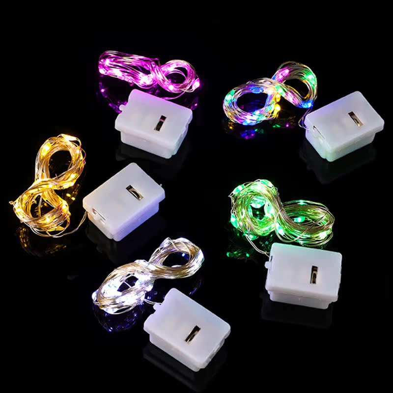 5Pcs LED Fairy Lights Button Battery Light String Christmas