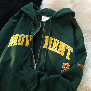 Letter Print New Casual Top Vintage Y2K Simple Women Hoodies