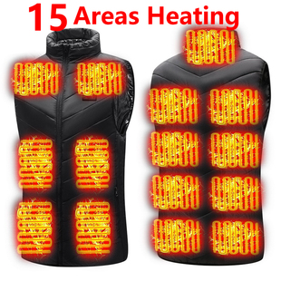 15 Areas Usb Heated Jacket Men Women Electric Heated Vest He