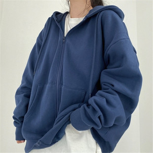 Women Hoodie Harajuku Korean Version Oversized Solid Color Z