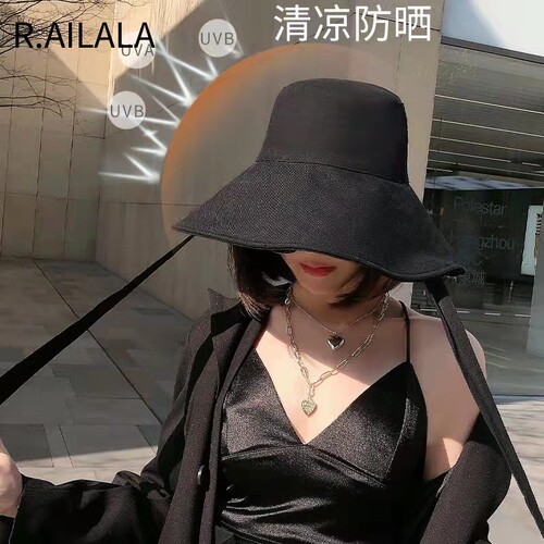Summer Spring Japan Tie Bucket Hat Women Korean Big Brim Fis