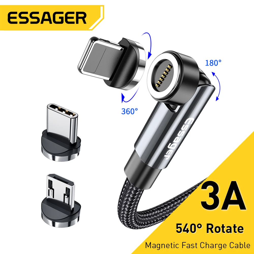 Essager 540 Rotate Magnetic Cable 3A Fast Charging Micro USB