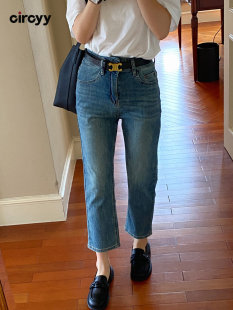 Circyy Blue Jeans for Women High Waisted Stch Denim Ankle Le