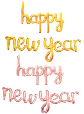 1Bag Rosegold Happy New Year Letter Foil Balloons For 2023 N
