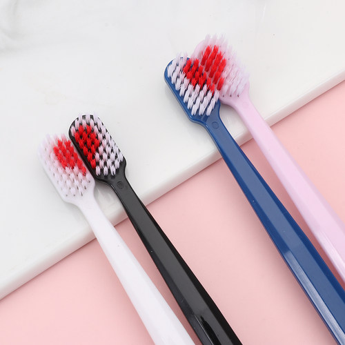 2pcs/Pack Soft-bristle Adult Toothbrush Heart Couple Brush O