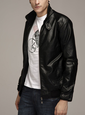 Motorcycle Black Leather Jacket Men Men'S Leather Jackets Ja