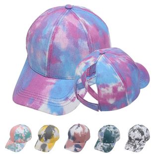 HanXi Cool Tie Dye Criss Cross Band tail Baseball Caps Women