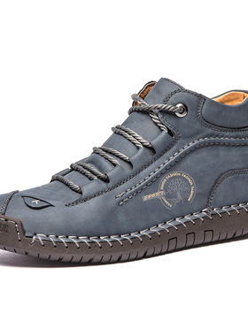 Men Shoes Comfy Ankle Boots Hand Stitching Casual Men Loafer