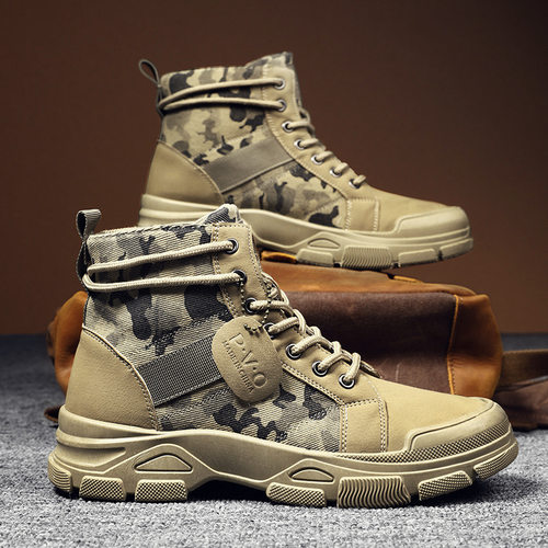 Autumn New Military Boots for Men Camouflage Desert Boots H
