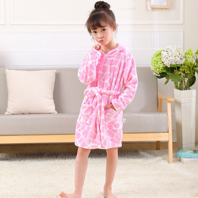 Children Baby Bath Robes Flannel Kids Sleepwear Robes Infant