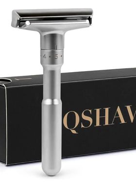 QSHAVE Adjustable Safety Razor Double Edge Classic Mens Shav