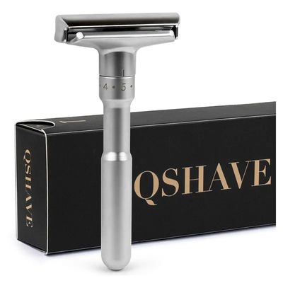 QSHAVE Adjustable Safety Razor Double Edge Classic Mens Shav