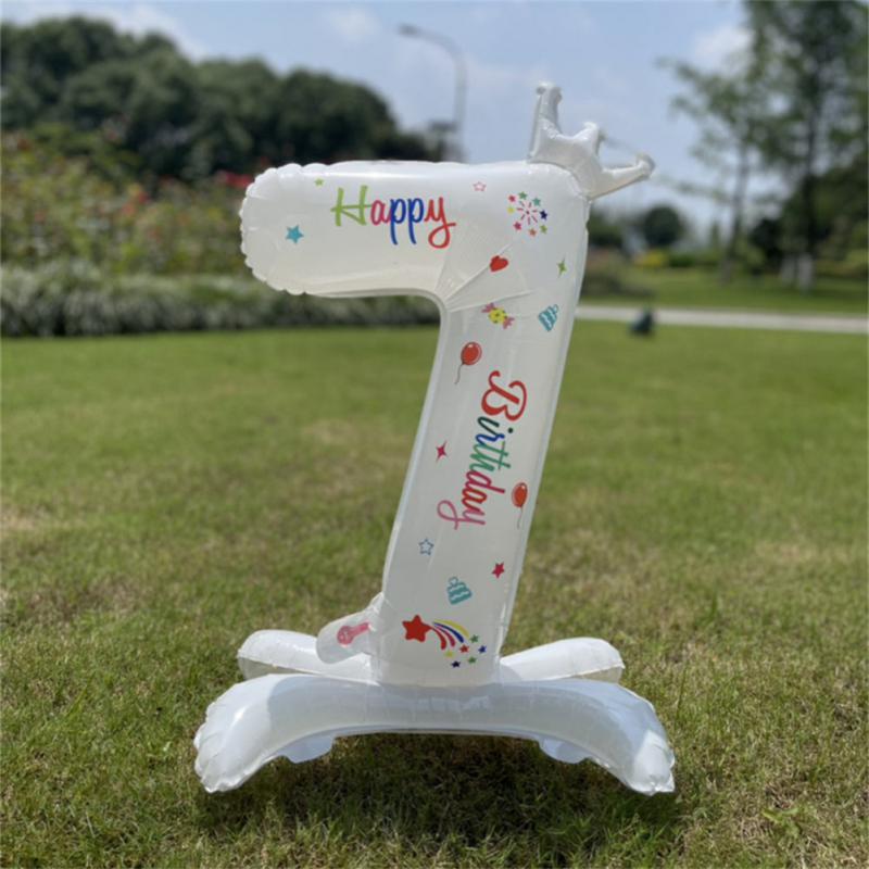 32 Inch White Foil Number Balloons Digital Globos Birthday W