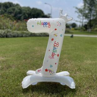 32 Inch White Foil Number Balloons Digital Globos Birthday W