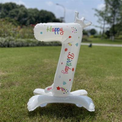 32 Inch White Foil Number Balloons Digital Globos Birthday W