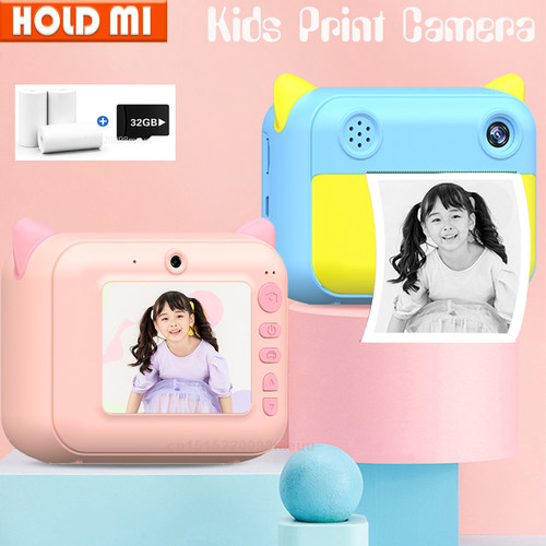 Kids Instant Print Camera Children Camera 1080P HD Digital C