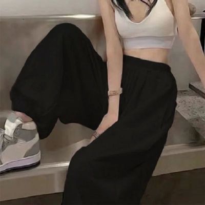 Gray Sweatpants for Women 2022 Autumn New Baggy Fashion Over