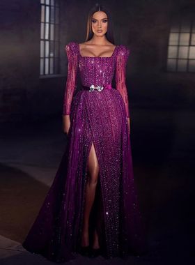 Sharon Said Luxury Dubai Fuchsia Evening Dress for Women Wed