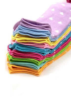 12pcs/6pair Women Socks Heart Dot Solid Cute Socks Short Wom