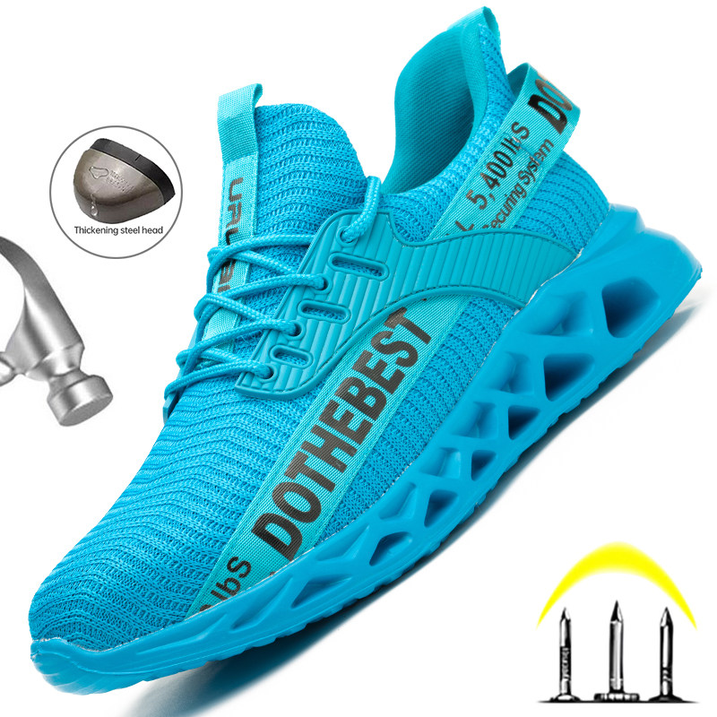 Steel Toe Safety Shoes for Women Men Lightweight Work Sneake - 实物图