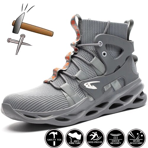 2023 Male Work Boots Indestructible Safety Shoes Men Steel T