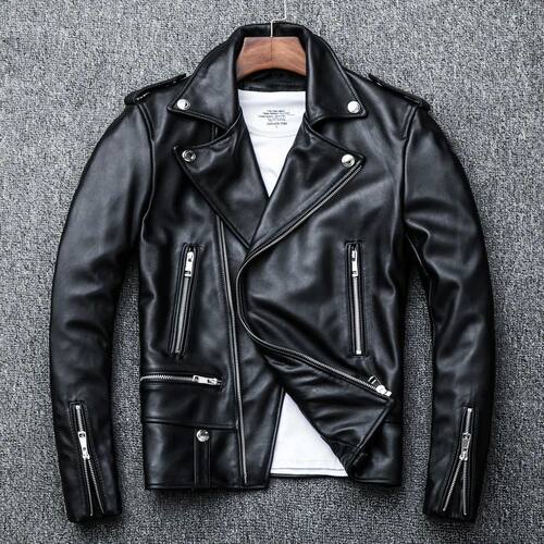 Spring Classical Perfecto Jacket Genuine Leather Motorcycle