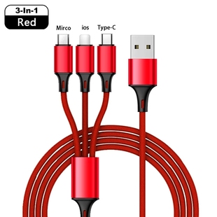 Hot Sell 3 In 1 Micro USB Type C Charger Cable Multi Usb Por