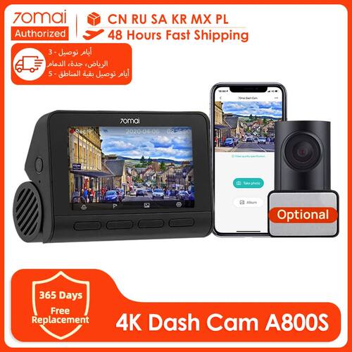 70mai 4K Dash Cam A800S 2023 New 3840X2160 Resolution 140°F