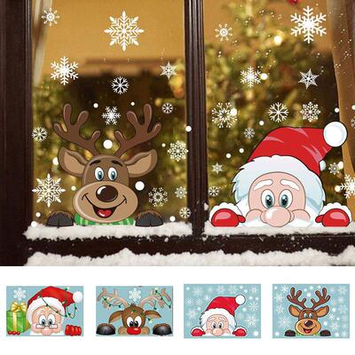 Christmas Window Stickers Christmas Window Clings Decal Snow