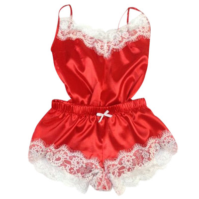 Sleep Wear Lingerie Women's Sleepwear Sexy Satin Set Lace Py