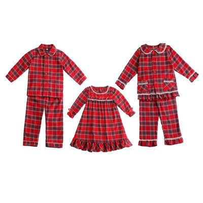 2023 Wholesale Baby Clothes Tartan Flannel Toddler Pajamas S