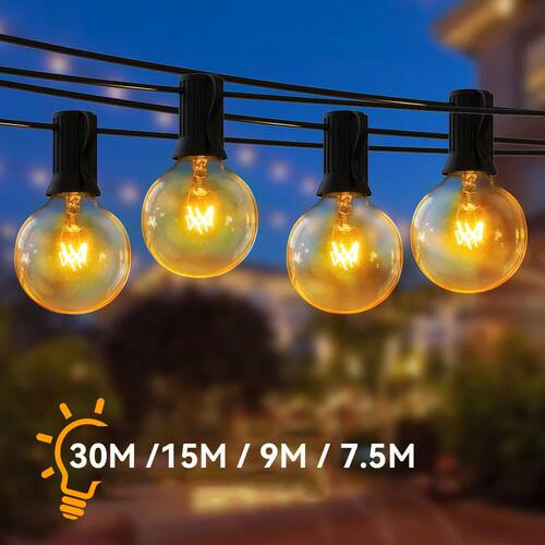 G40 Outdoor Light Garland 30M 15M Festoon String Lights Set