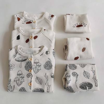 Fashion Children Pajamas Set Winter Fall Soft Cotton Long Sl