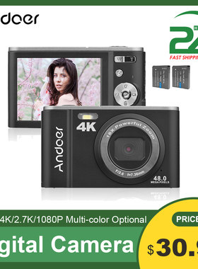 Andoer  Digital Camera 48MP 4K 16X Zoom Self-Timer 128GB Ext