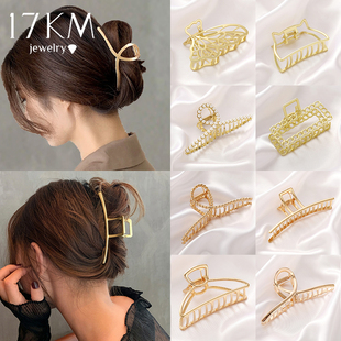 Elegant Gold Color Hair Claws Set Geometric Metal Hair Clips