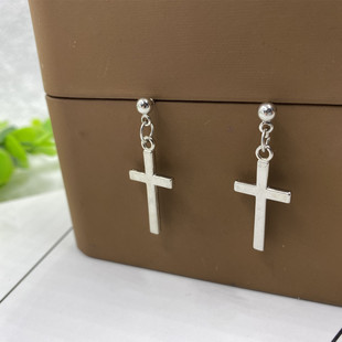 Fashion  Cross Pendant Cartilage Drop Dangle Earrings Punk J