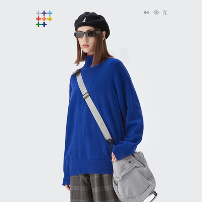 INFLATION Minimalist Turtleneck Sweater Mens Black Oversize