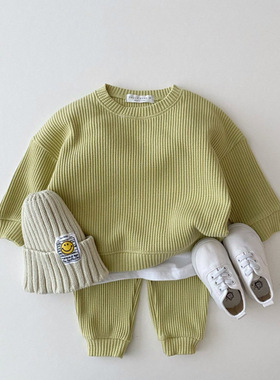 Korean Baby Cotton Kintting Clothing Sets Kids Boys Girls Sp