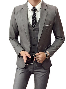 Blazers Pants Vest 3 Pieces Sets / Fashion Men's Casual Bout