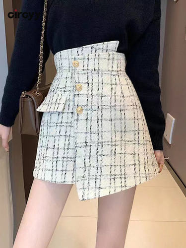 Circyy  Skirt Women High Waist Slim Irregular Designer Singl