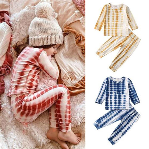 Autumn Baby Clothing Toddler Kids Girls Boys Tie Dye Printed