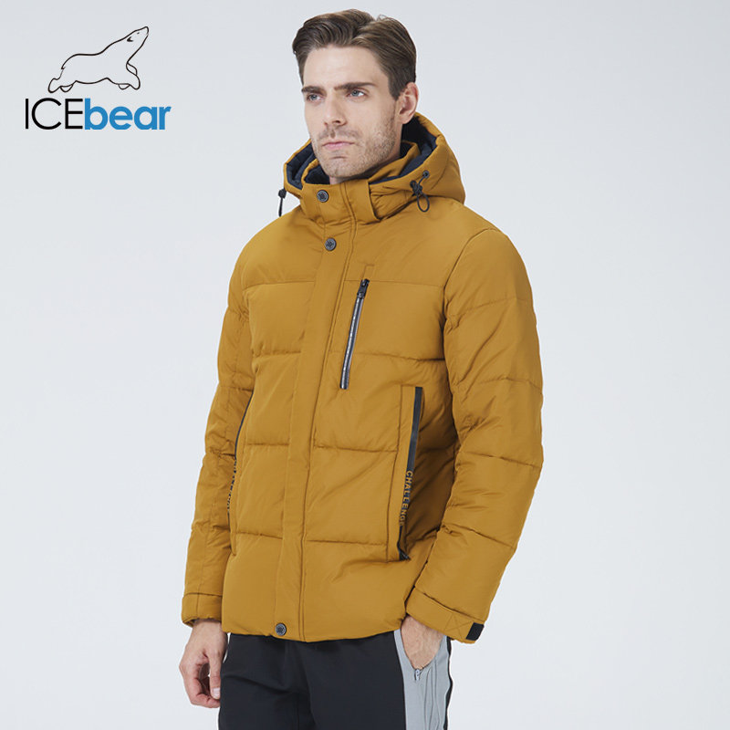 icebear 2022 new hooded winter mens jacket big pocket male