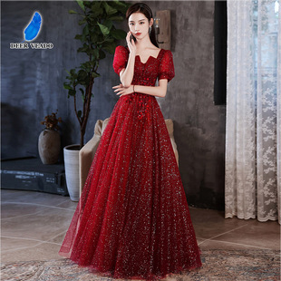 DEERVEADO A Line V Neck Tulle Appliques Prom Dresses Long 20