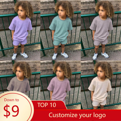 2pcs New Kids Tracksuits Summer Solid Baby Boy Sport Outfits