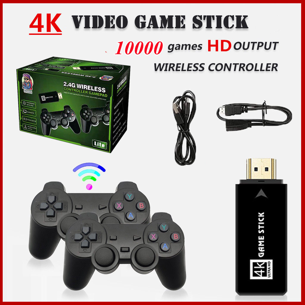 VIDEO RETRO GAME CONSOLE 32G STICK 4K BUILT-IN 10000 GAMES L