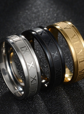 Vintage Roman Numberss yüzük miza? moda 6mm geni?lik pasla