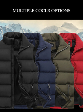 Classial Men's Jacket Sleeveless Male Turtleneck Vest Autumn