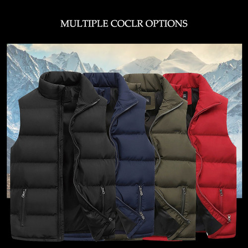 Classial Men's Jacket Sleeveless Male Turtleneck Vest Autumn