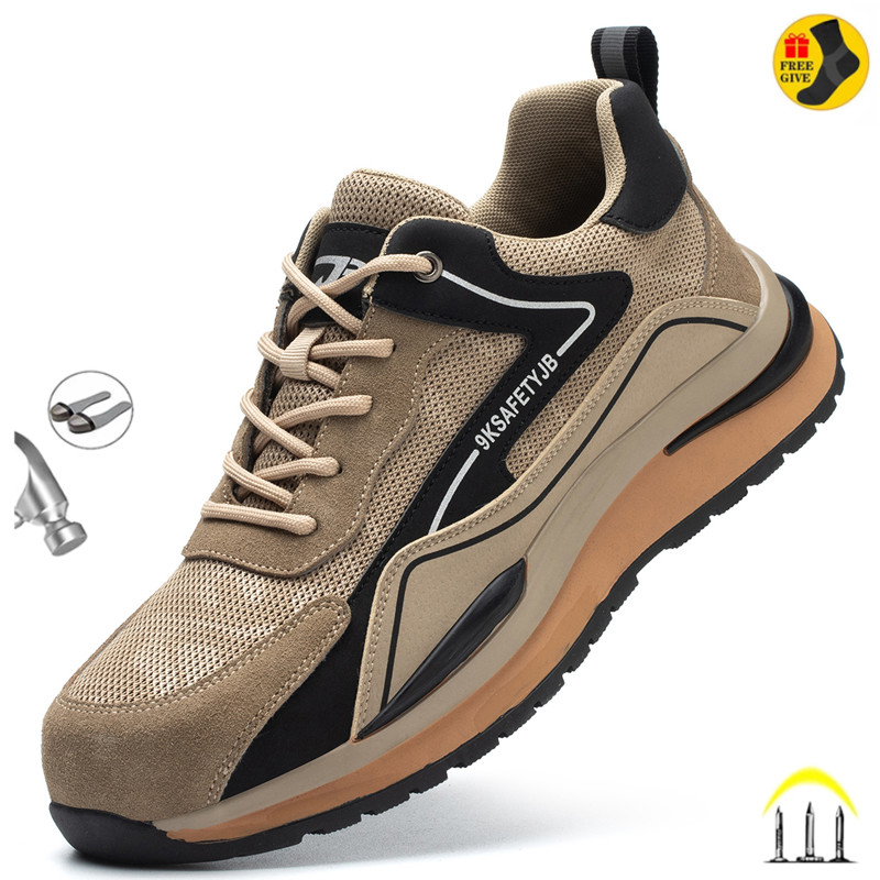 Summer Breathable Men/Women Safety Shoes Steel Toe Anti-smas